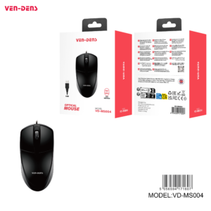 Ven-Dens MS004 Wired USB Mouse (3 Keys) Black