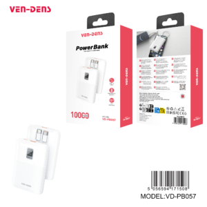 Ven-Dens PB057 10000mAh 行動電源連充電線 (PD22.5W) 白色