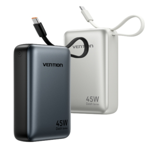 Vention FHG 3C Mini Power Bank with Built-in USB-C Cable 20000mAh 45W